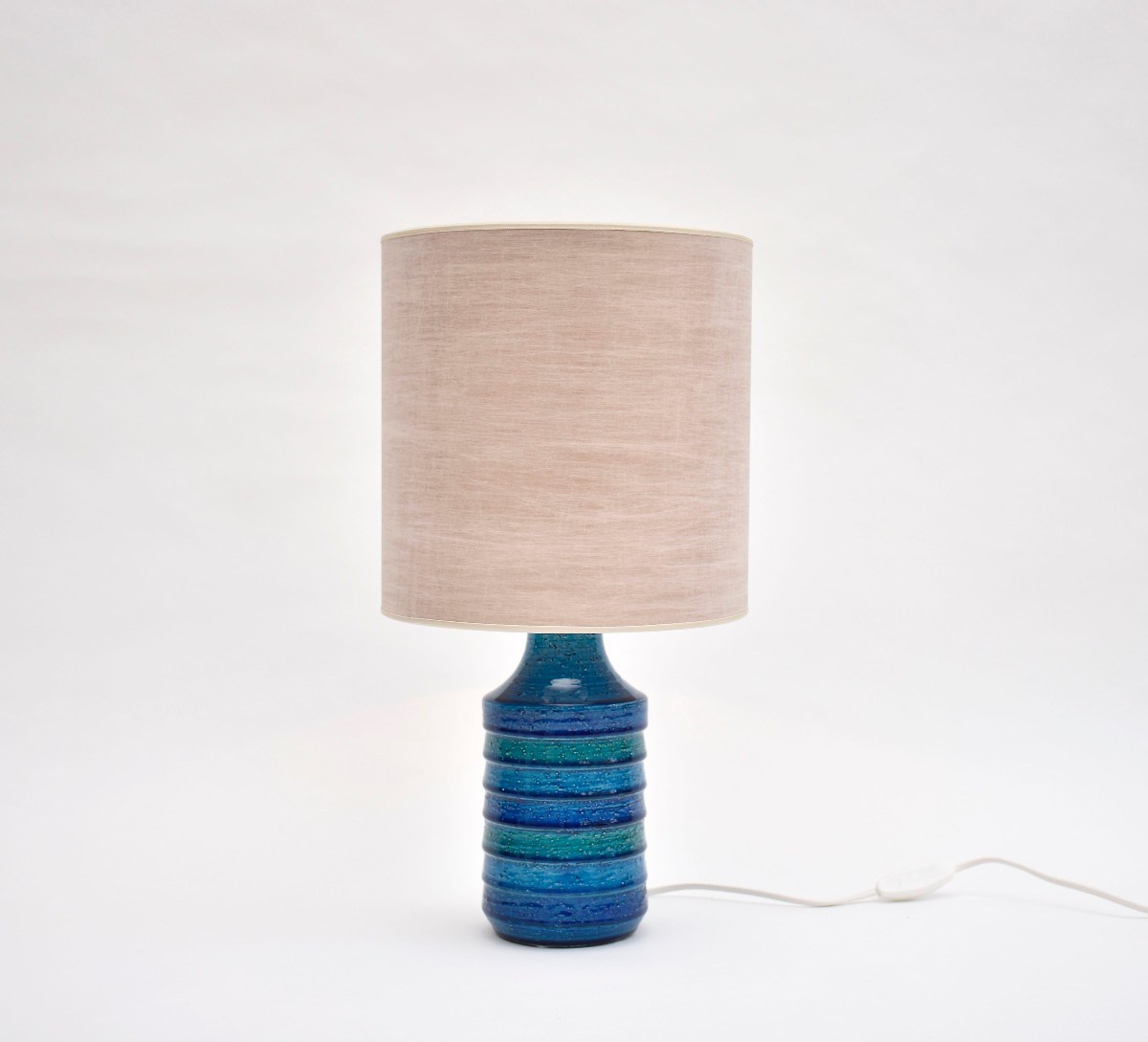 Mid-century Italian Ceramic Table Lamp, Blue/turquoise, By Bitossi