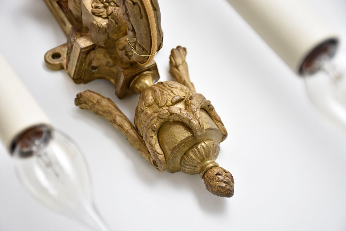 A Pair Of 19th-century Gilt Bronze Wall Sconces In The Louis XVI Style-photo-6