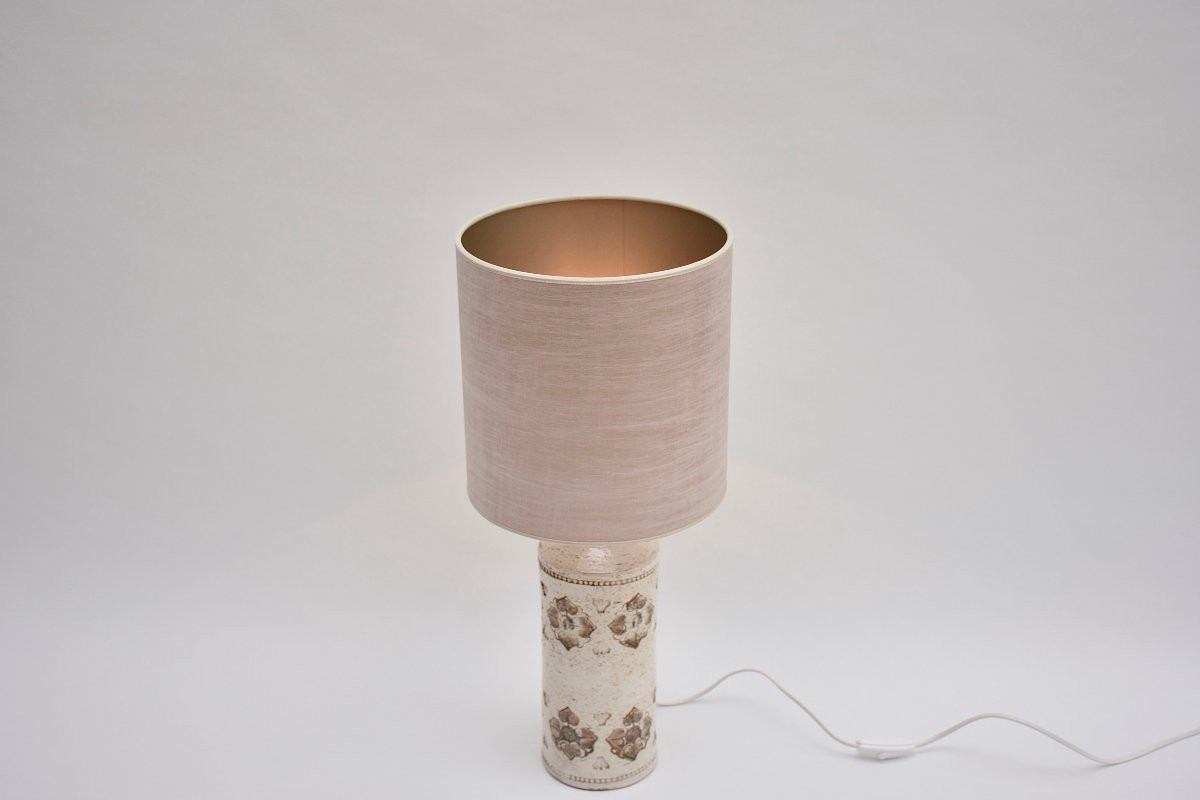 Lampe de table blanche en céramique italienne du milieu du siècle, signée Bitossi, 1960-photo-4