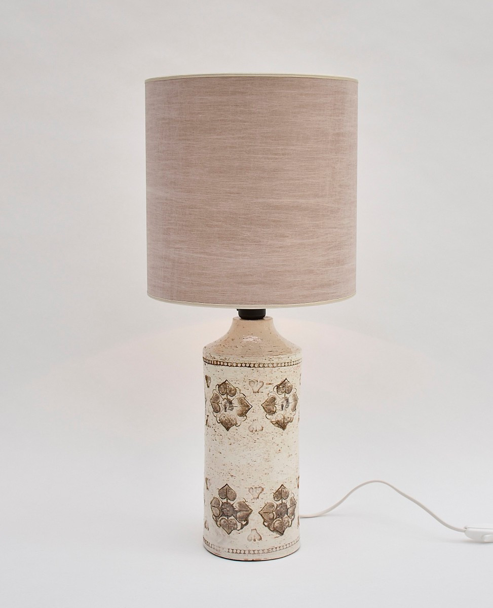 Lampe de table blanche en céramique italienne du milieu du siècle, signée Bitossi, 1960