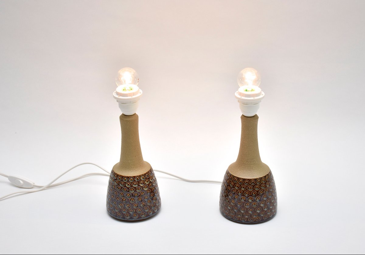 Une paire de lampes de table en céramique par Einar Johansen, Soholm, années 1950/1960-photo-4