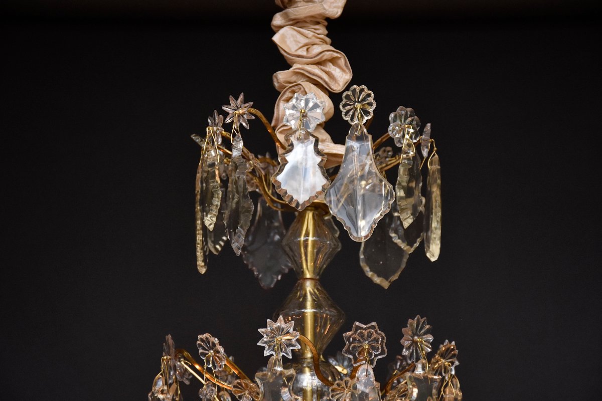 Lustre du XVIIIe siècle en bronze doré et cristal-photo-4