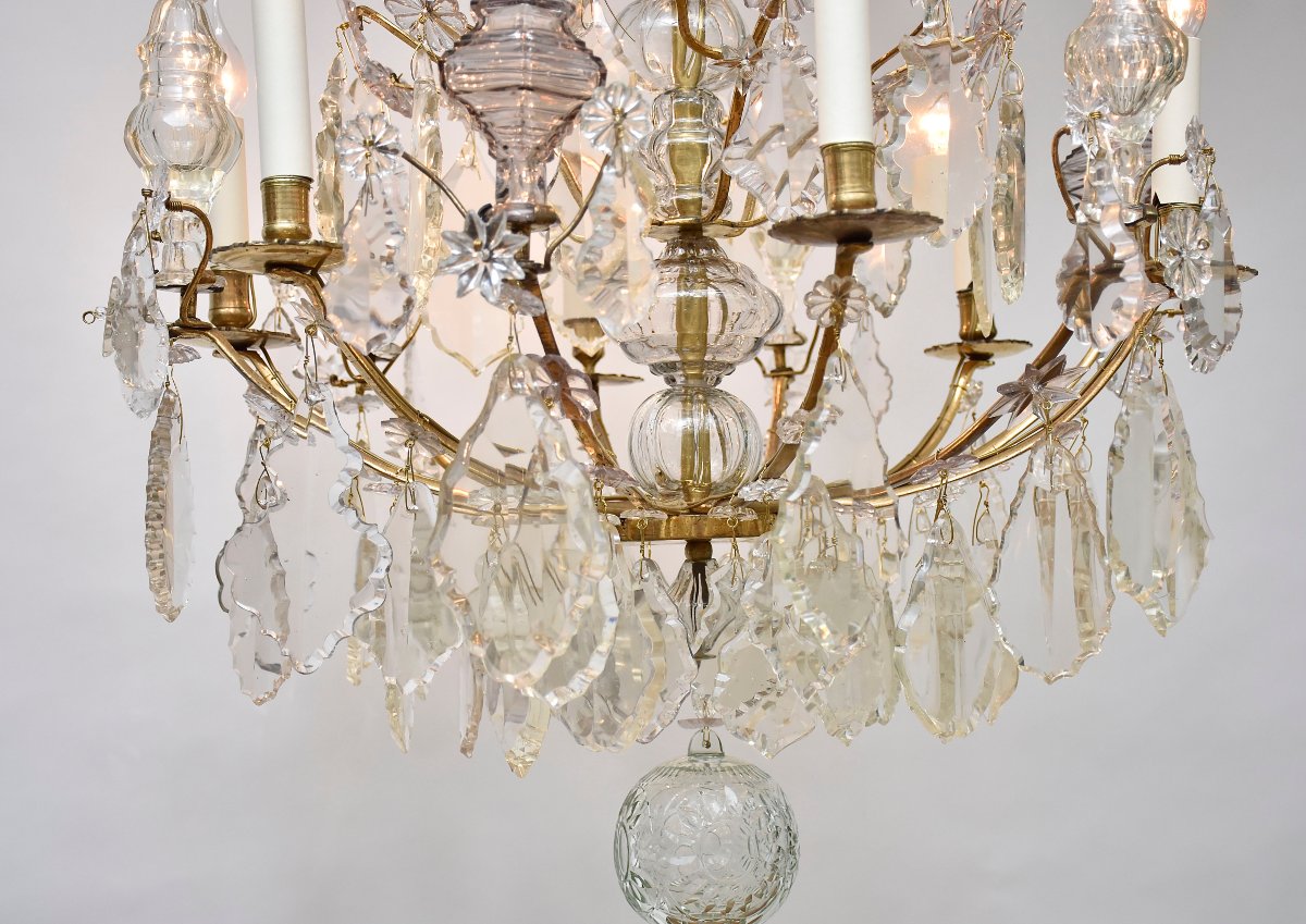 Lustre du XVIIIe siècle en bronze doré et cristal-photo-6