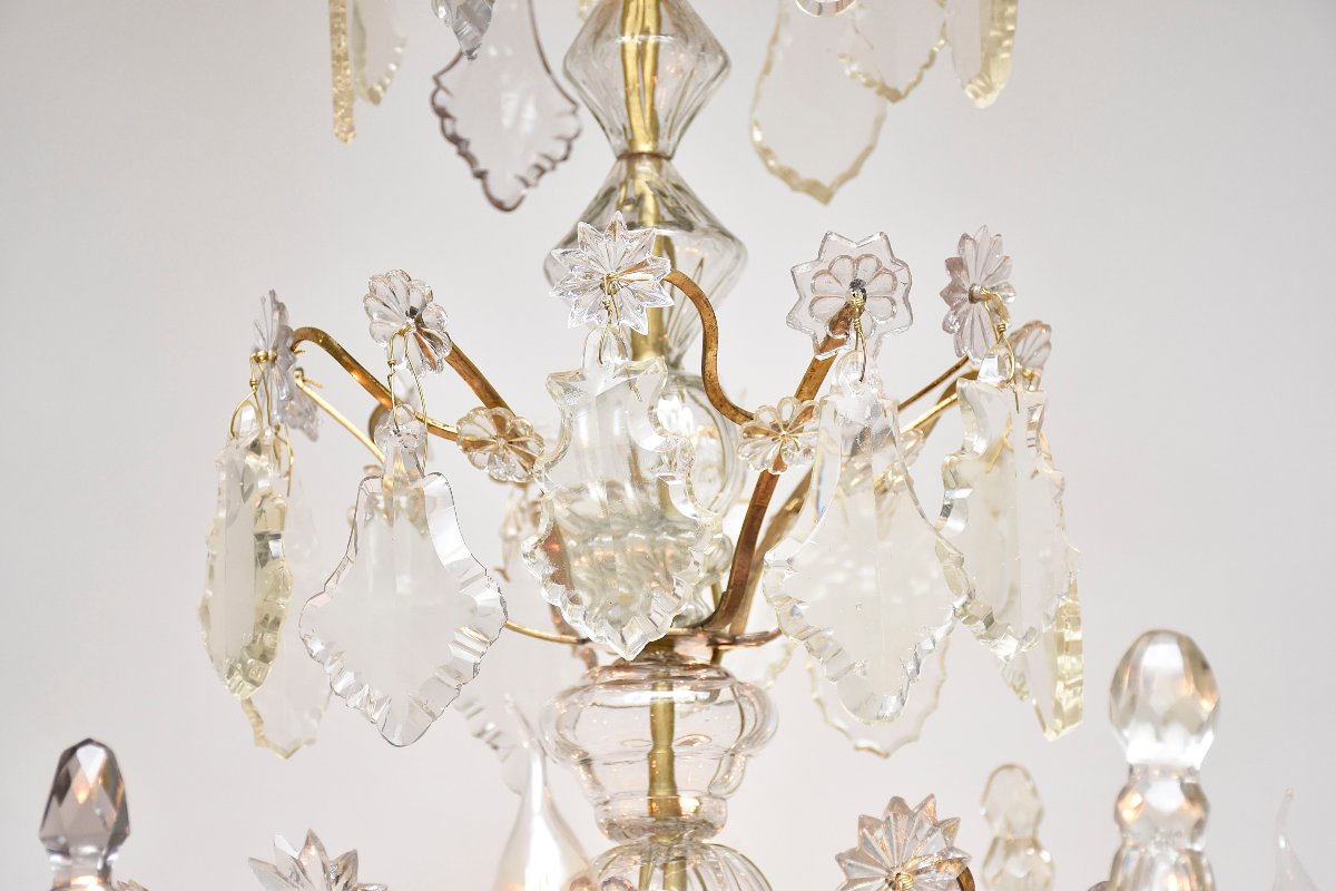 Lustre du XVIIIe siècle en bronze doré et cristal-photo-7