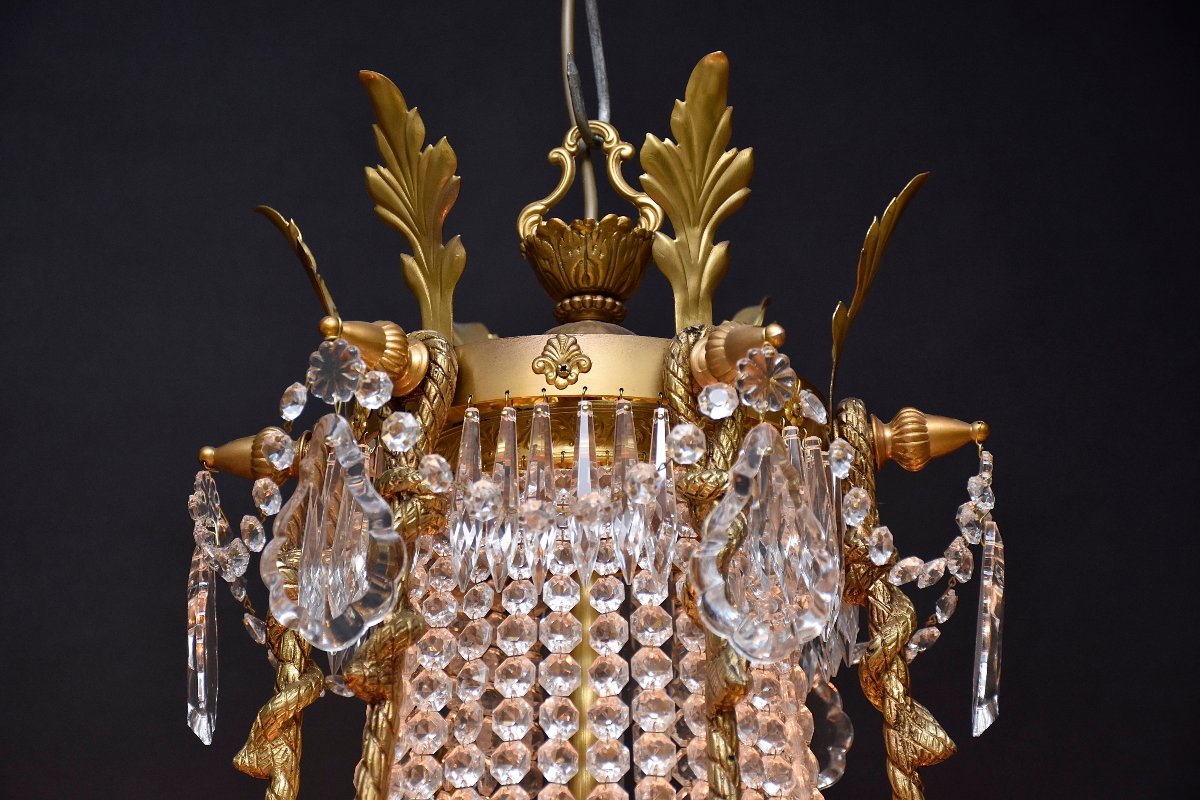 Une paire de lustres en cristal et bronze, de style Empire, vers 1910-photo-2