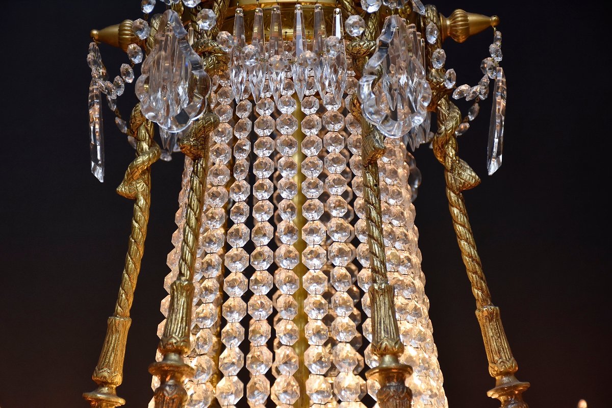 Une paire de lustres en cristal et bronze, de style Empire, vers 1910-photo-1