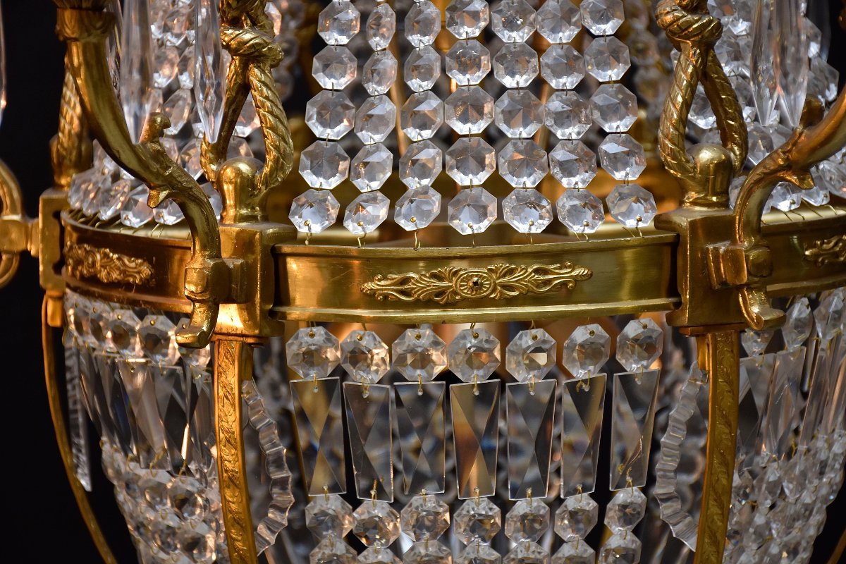 Une paire de lustres en cristal et bronze, de style Empire, vers 1910-photo-2