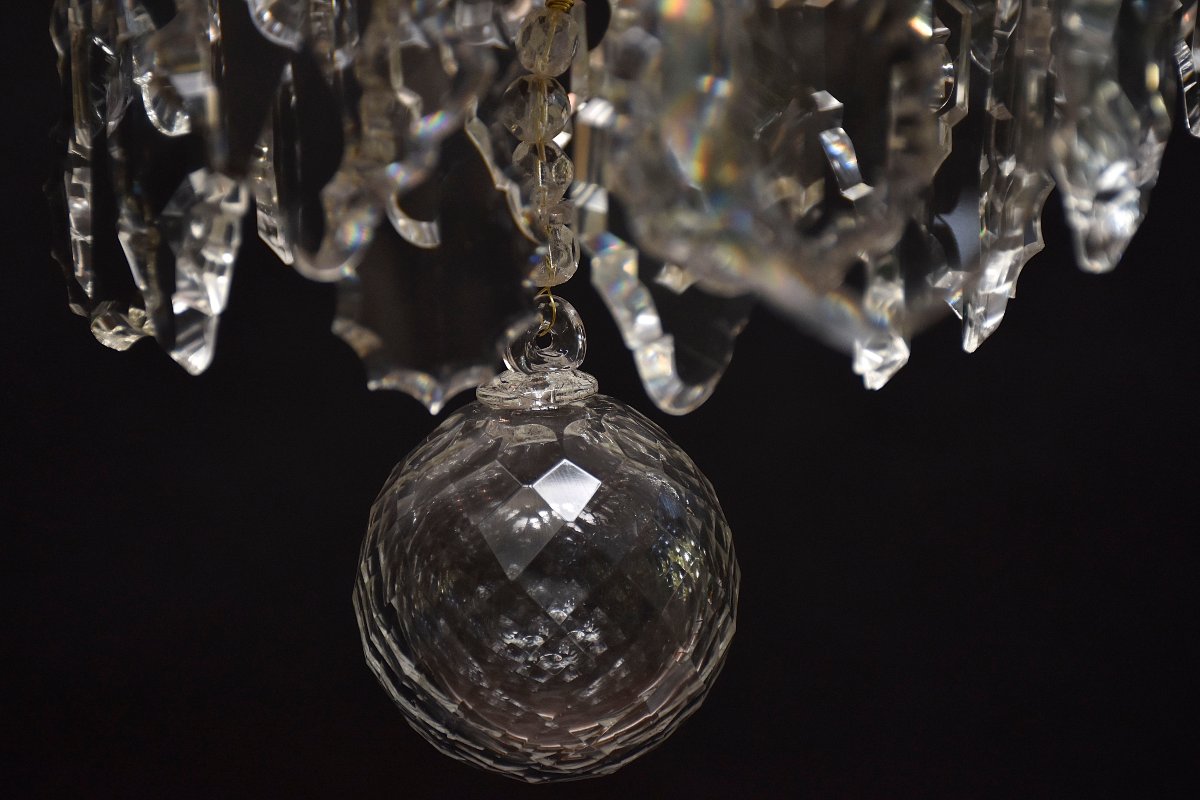 Lustre doré en cristal de style rococo -photo-4