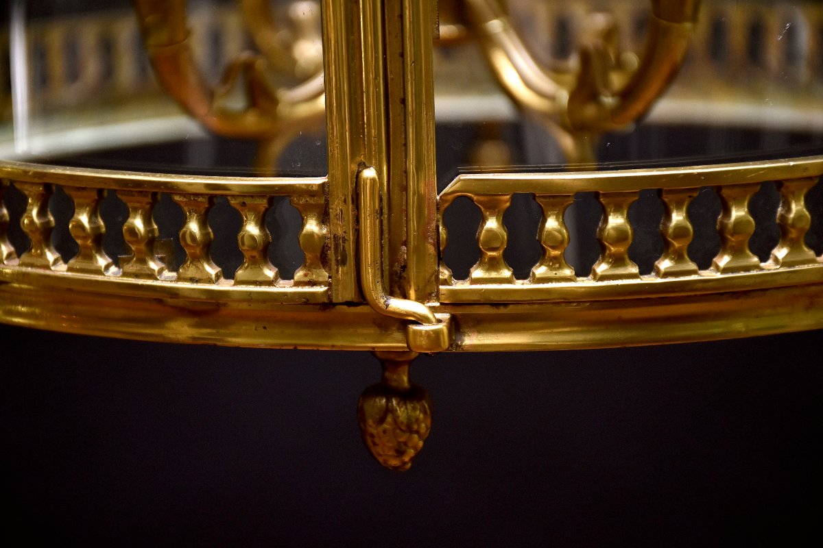 Lanterne en bronze doré du XIXe siècle de style Louis XVI-photo-4
