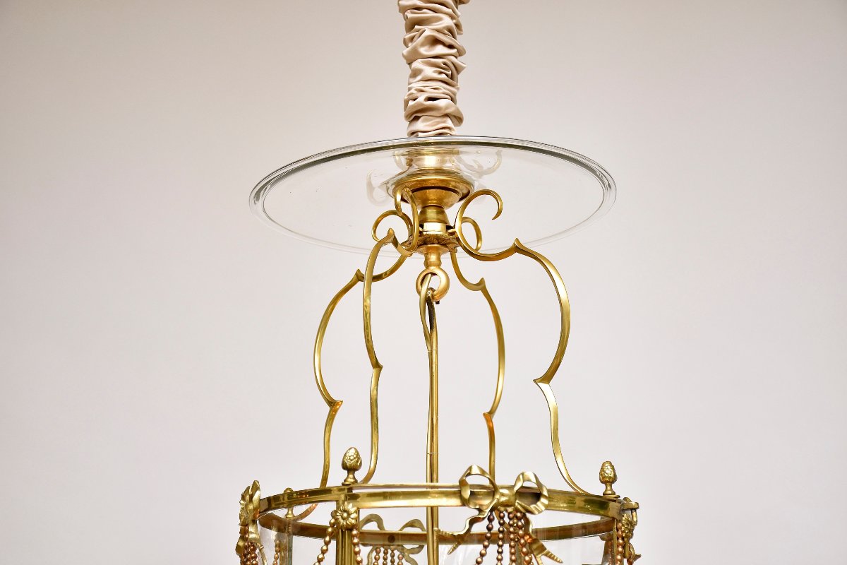 Lanterne en bronze doré du XIXe siècle de style Louis XVI-photo-2