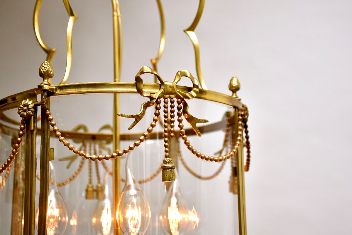 Lanterne en bronze doré du XIXe siècle de style Louis XVI-photo-3