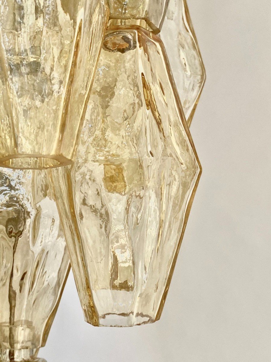 A Pair Of Mid-century Murano Chandeliers By Venini-photo-3