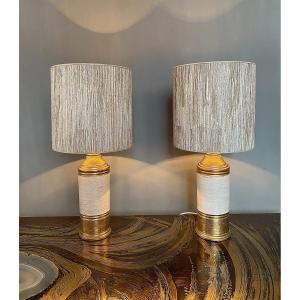 Pair Of Ceramic Table Lamps By Bitossi