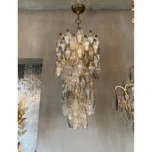 Lustre du milieu du siècle ' Poliedri ' de Carlo Scarpa pour Venini Murano