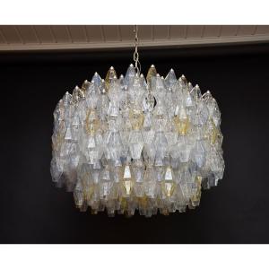 Grand lustre Murano 'Poliedri'  du milieu du siècle par Carlo Scarpa pour Venini