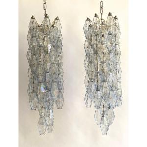 Mid-century Murano Chandelier “poliedri” By Carlo Scarpa For Venini