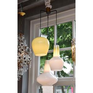 Suspension italienne Murano du milieu du siècle par Massimo Vignelli