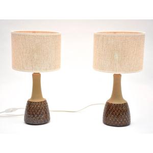 Une paire de lampes de table en céramique par Einar Johansen, Soholm, années 1950/1960