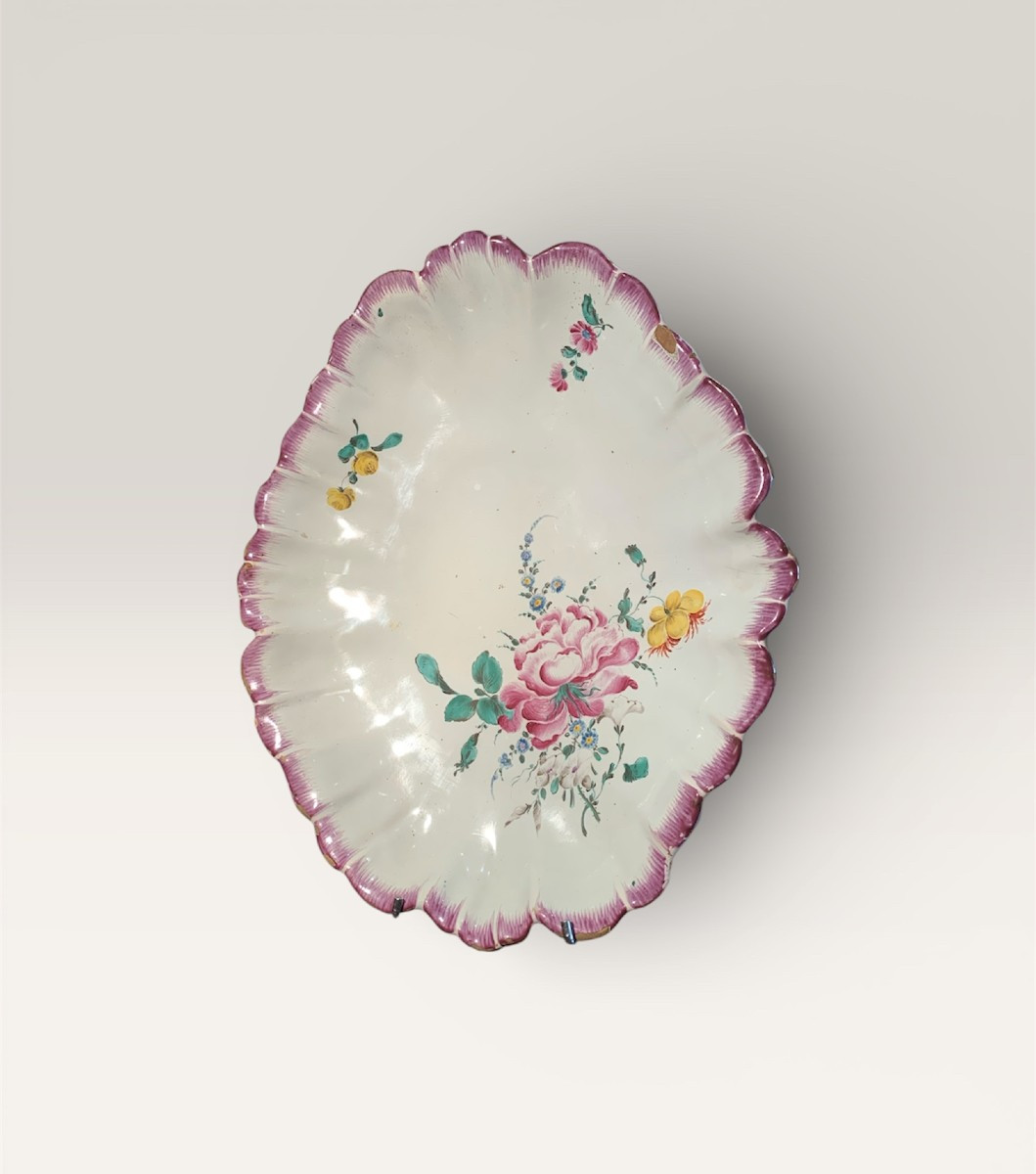 Aprey Plat Faïence XVIII Fleurs