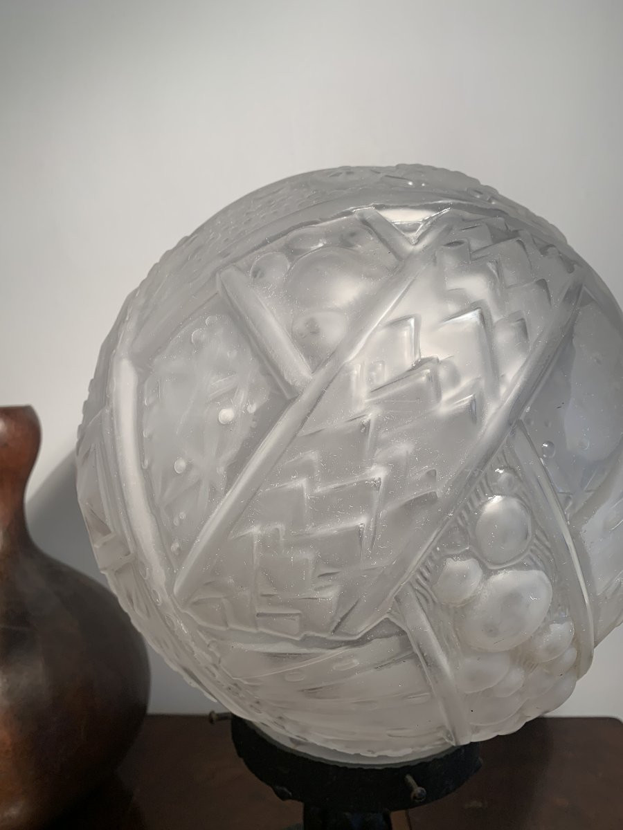Ball Lamp By Muller Frères Lunéville Art Deco -photo-1