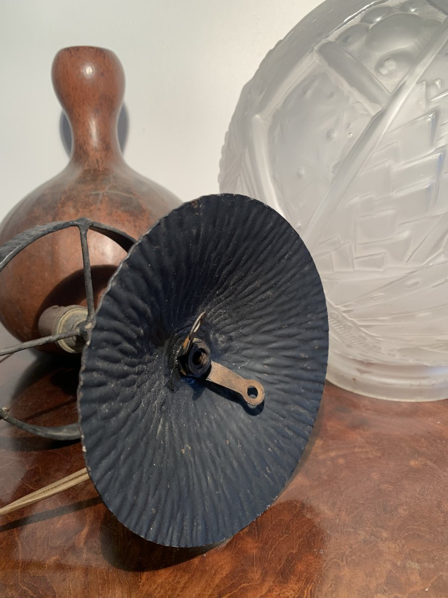 Ball Lamp By Muller Frères Lunéville Art Deco -photo-2