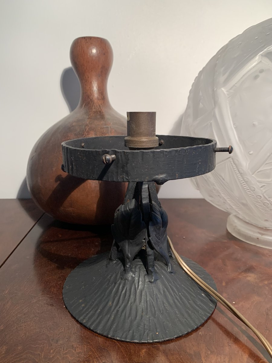 Ball Lamp By Muller Frères Lunéville Art Deco -photo-4