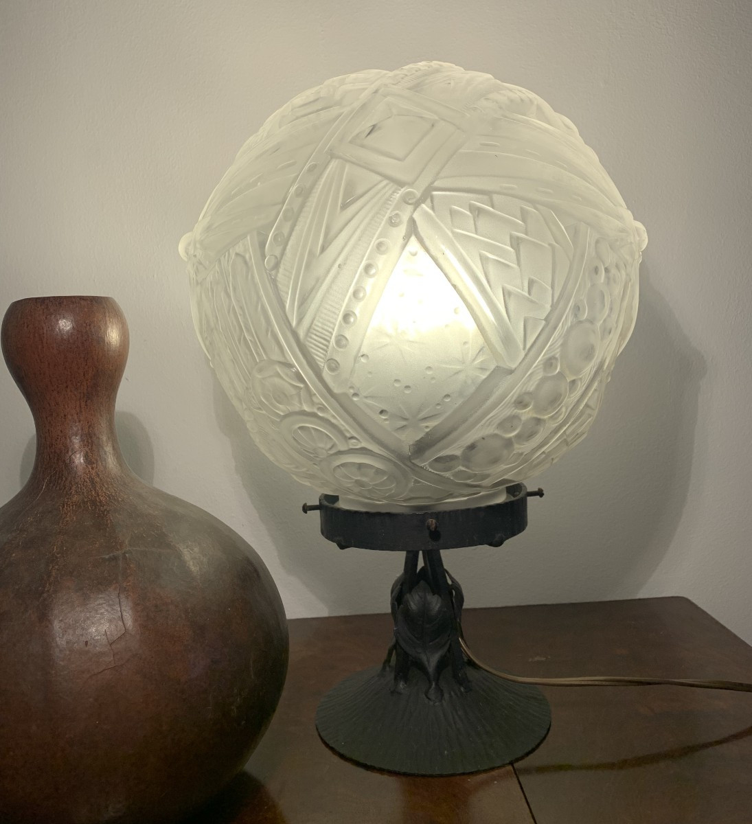 Ball Lamp By Muller Frères Lunéville Art Deco 