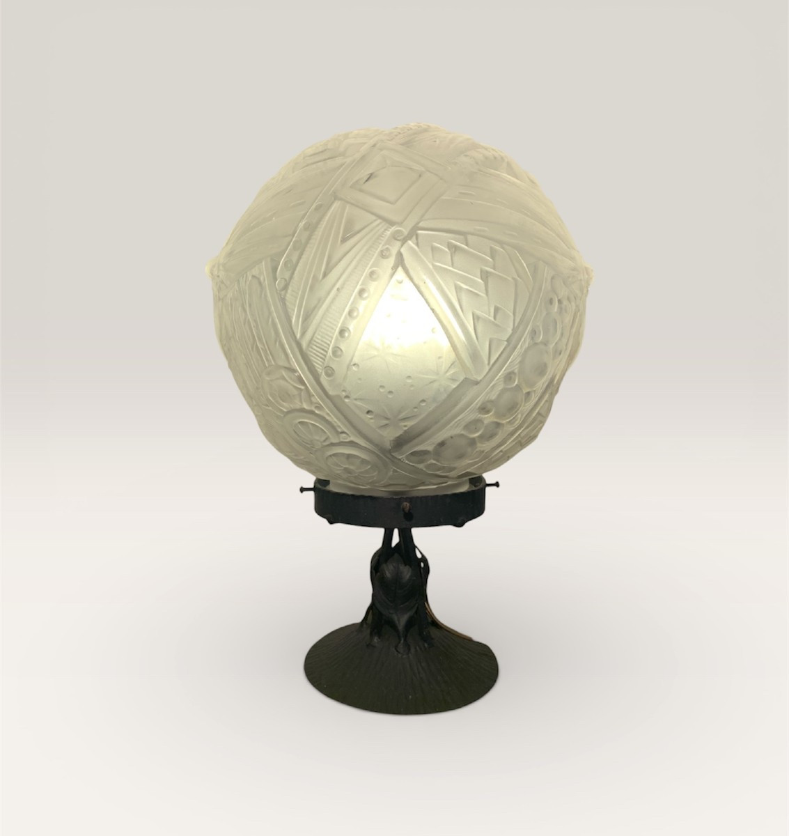 Ball Lamp By Muller Frères Lunéville Art Deco 