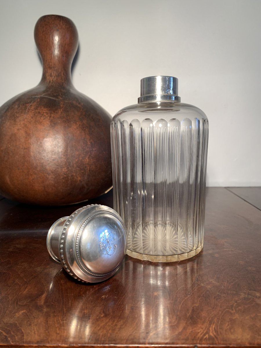 Flacon En Argent Massif Et Cristal, Emile Puiforcat-photo-6