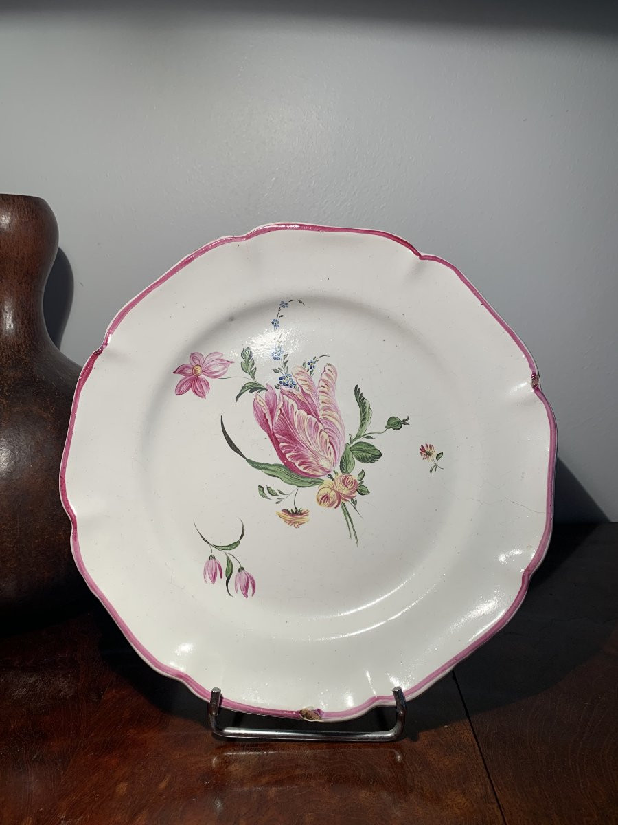 19th Century Aprey Faience Plate-photo-2