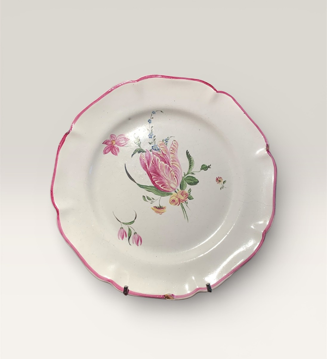 19th Century Aprey Faience Plate