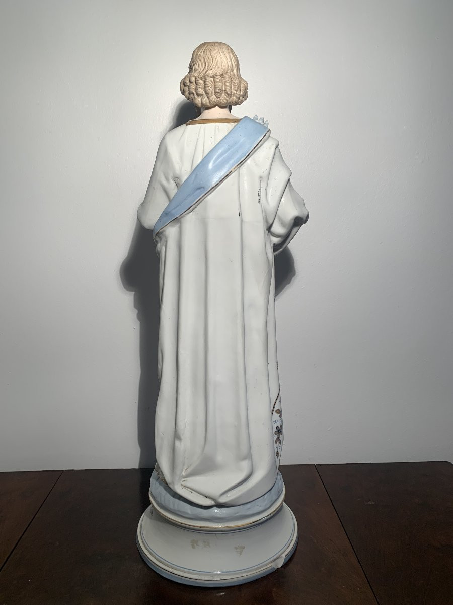 Statue Saint Joseph Biscuit Polychrome XIX-photo-3