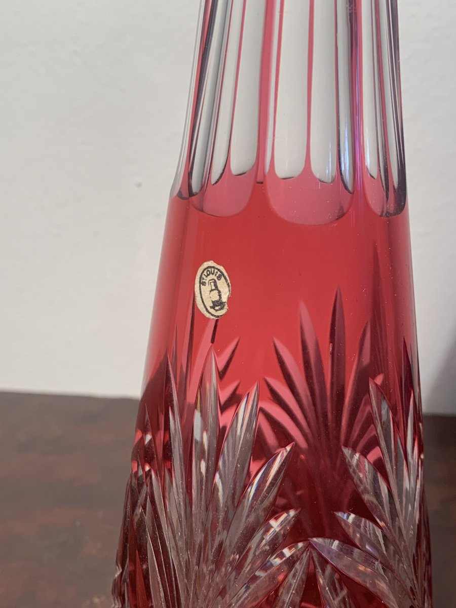 Saint Louis Red Crystal Decanter -photo-2