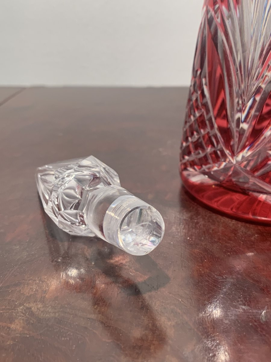 Saint Louis Red Crystal Decanter -photo-4