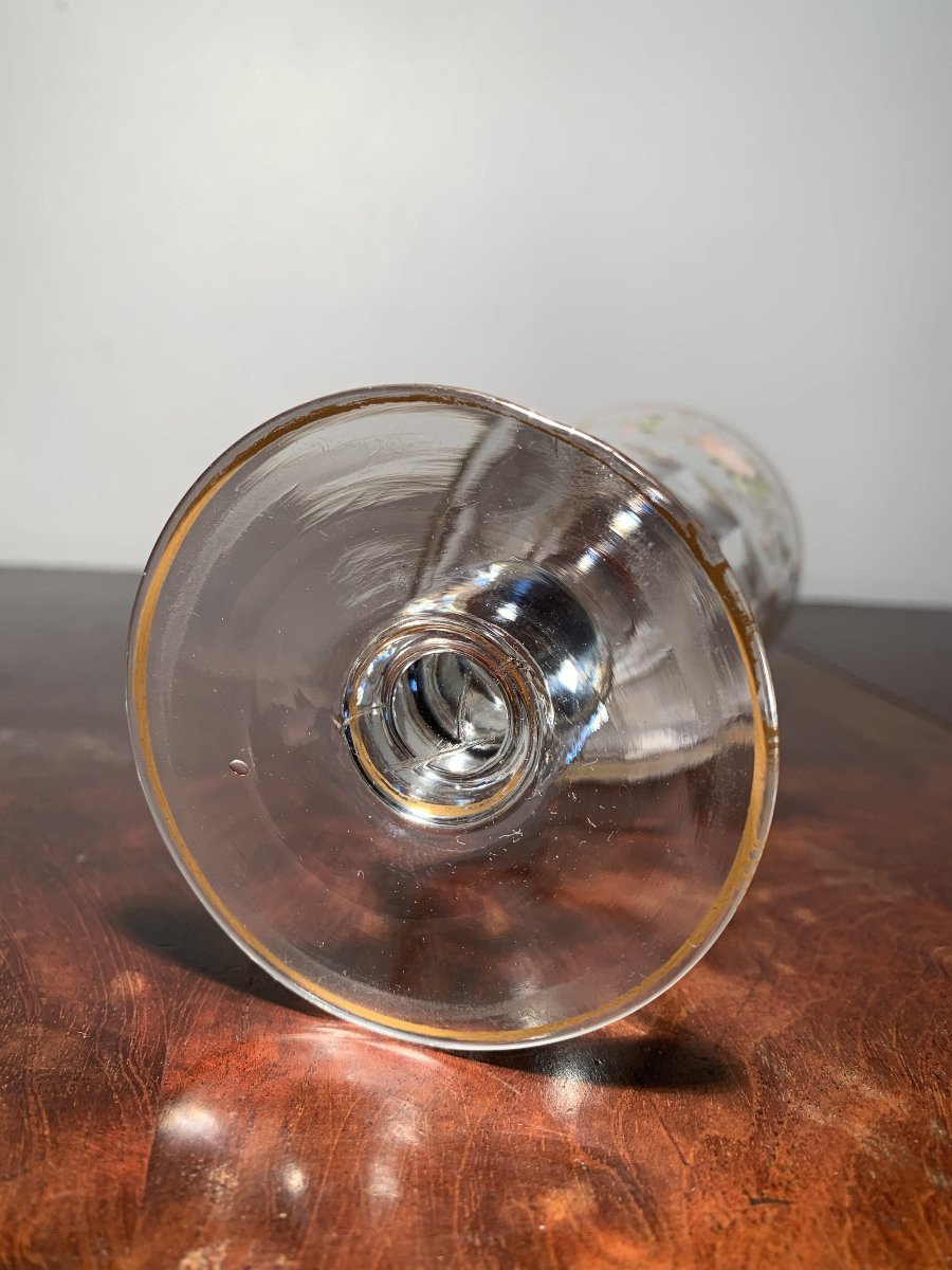 Verre Emaillé Oiseau Rose XIX-photo-1