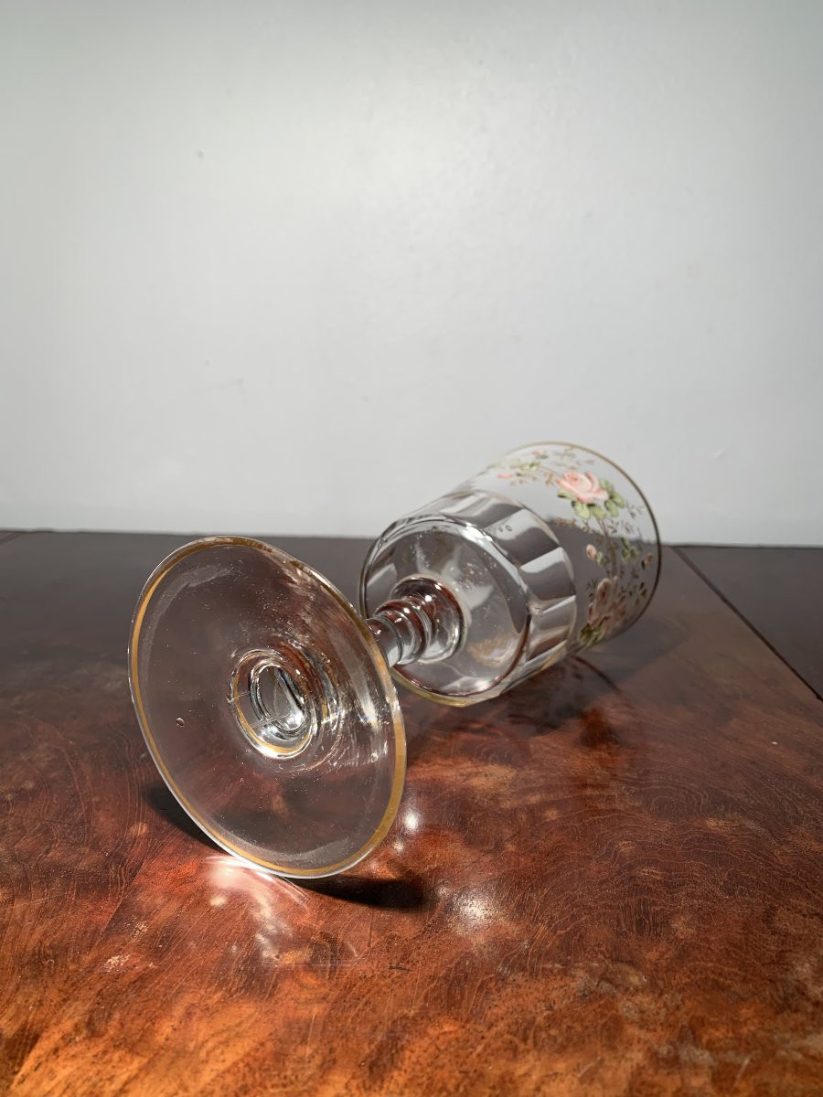 Verre Emaillé Oiseau Rose XIX-photo-2