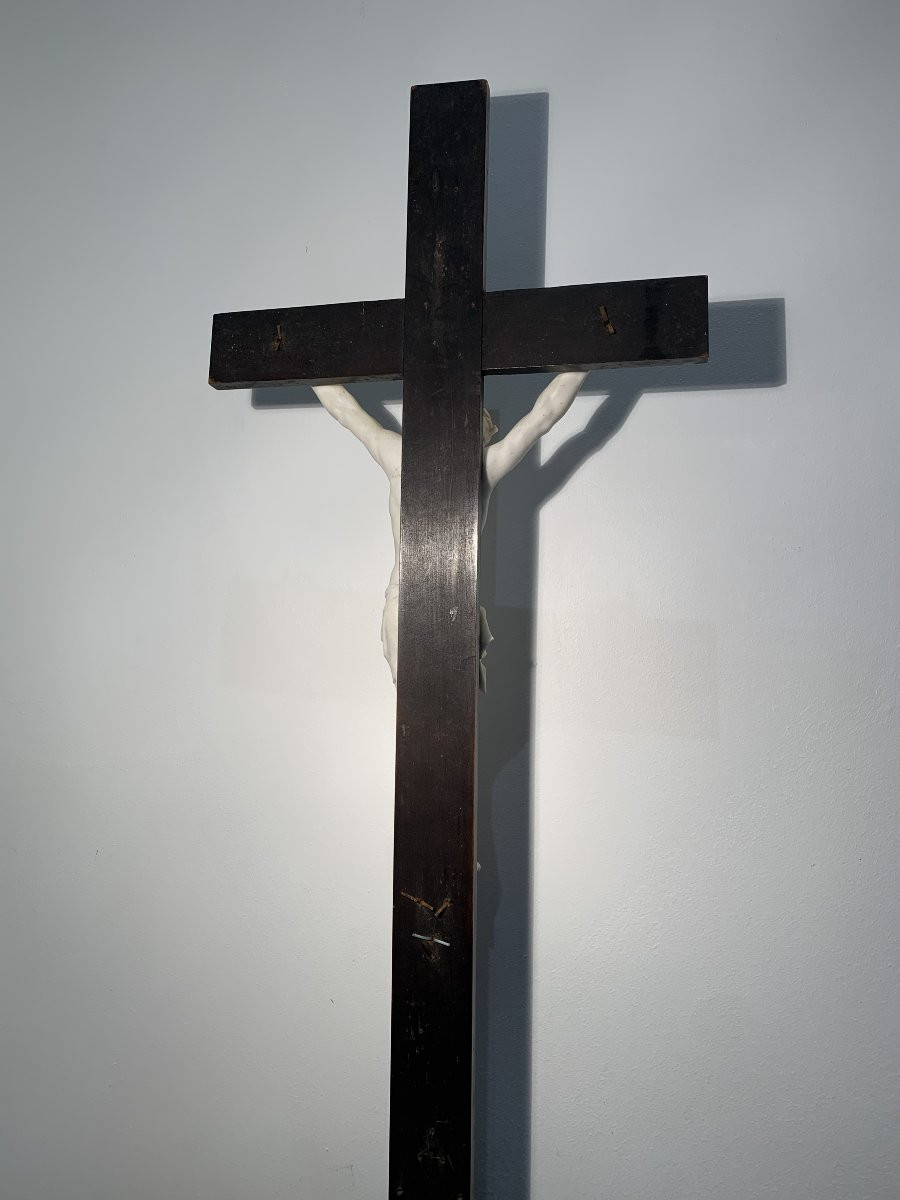 Grand Crucifix Biscuit XIX Napoléon III-photo-5