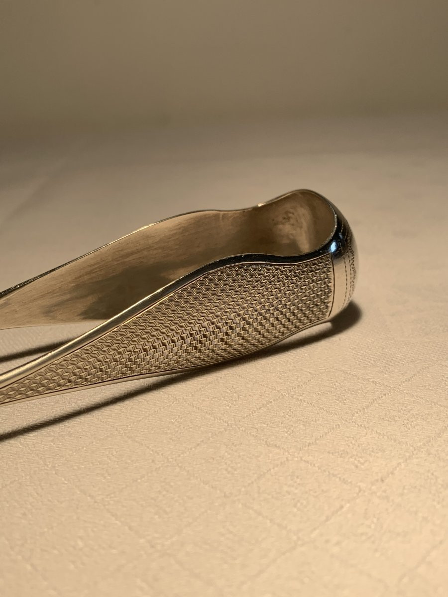 Pince à Sucre Argent Massif Minerve Pate de Lion XIX-photo-2