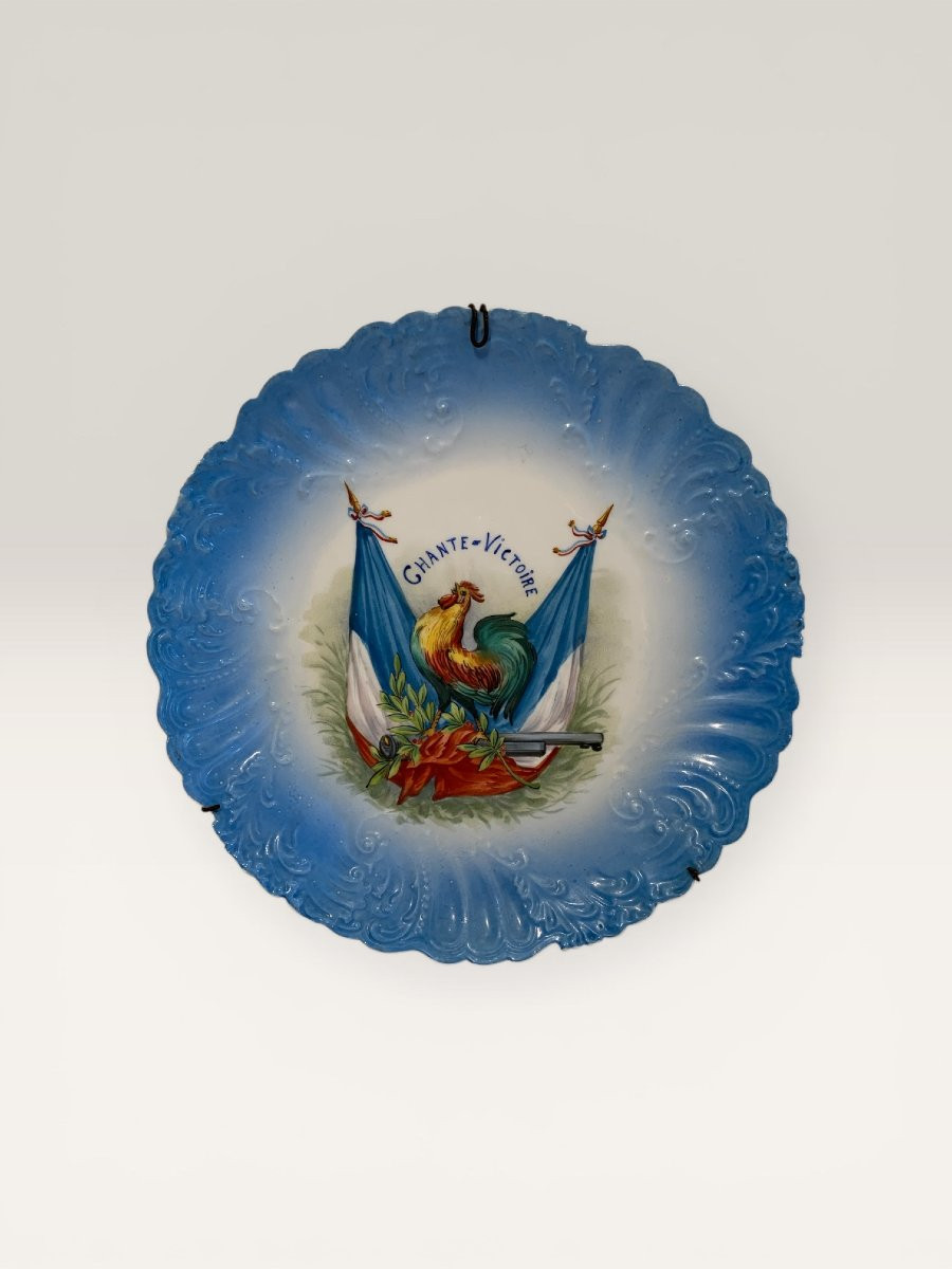 Assiette Coq Porcelaine Fine vers 1900-photo-2