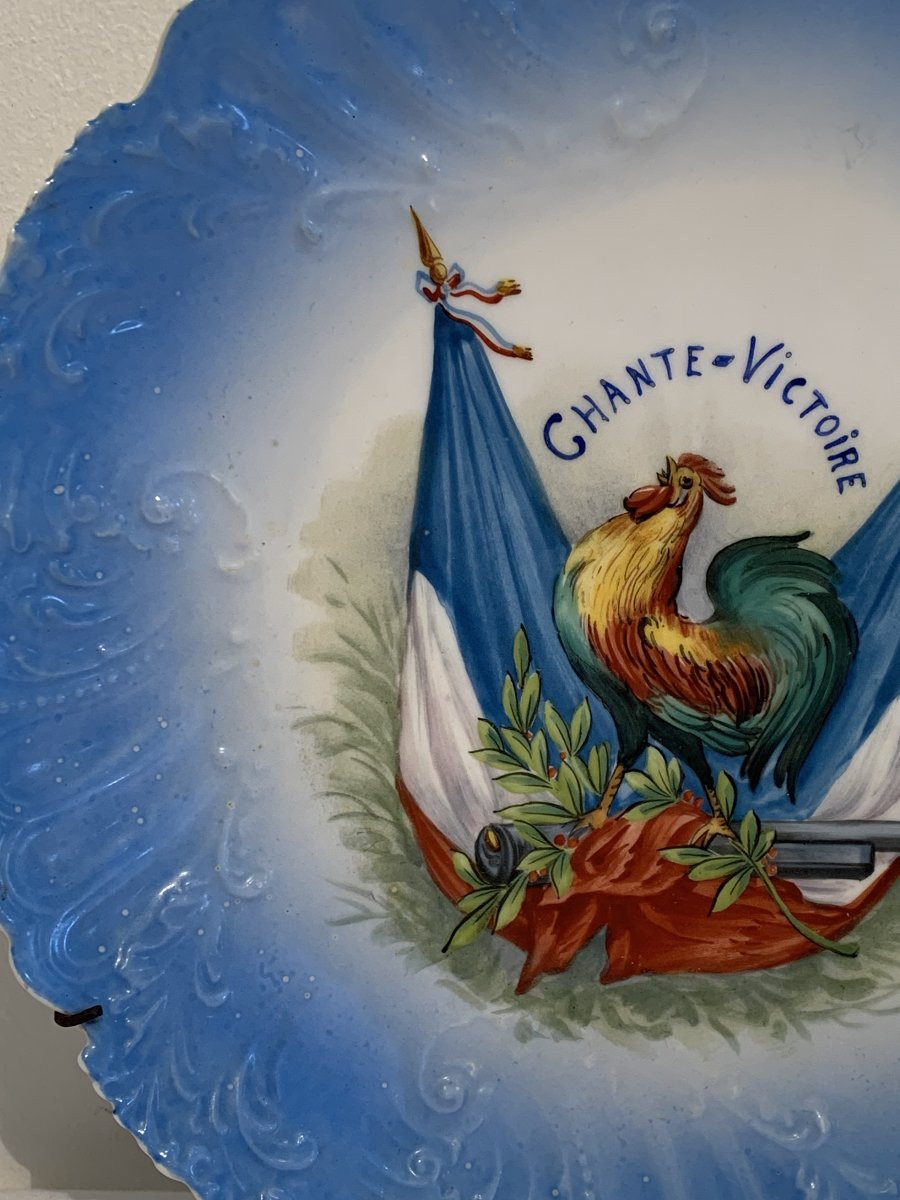Assiette Coq Porcelaine Fine vers 1900-photo-1