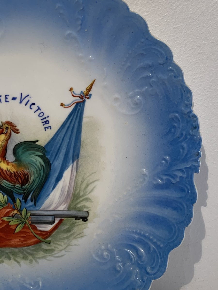 Assiette Coq Porcelaine Fine vers 1900-photo-2