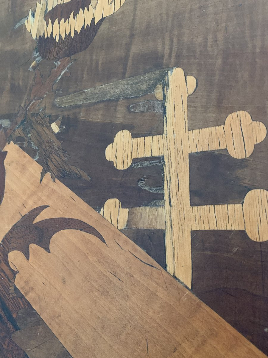 Emile Gallé Tray Table Lorraine Cross Design-photo-4