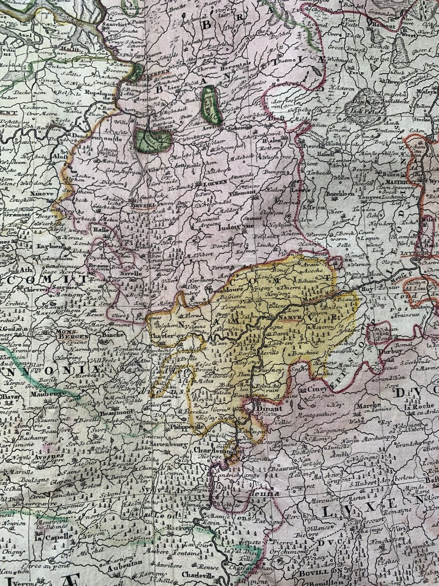 Antique Map Of Catholic Belgium And The 10 Provinces, 1747 By Tobias Maier-photo-2