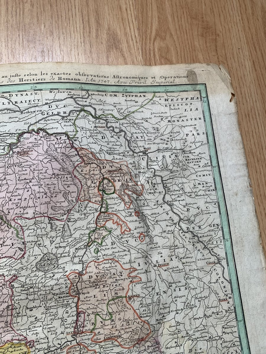 Antique Map Of Catholic Belgium And The 10 Provinces, 1747 By Tobias Maier-photo-3