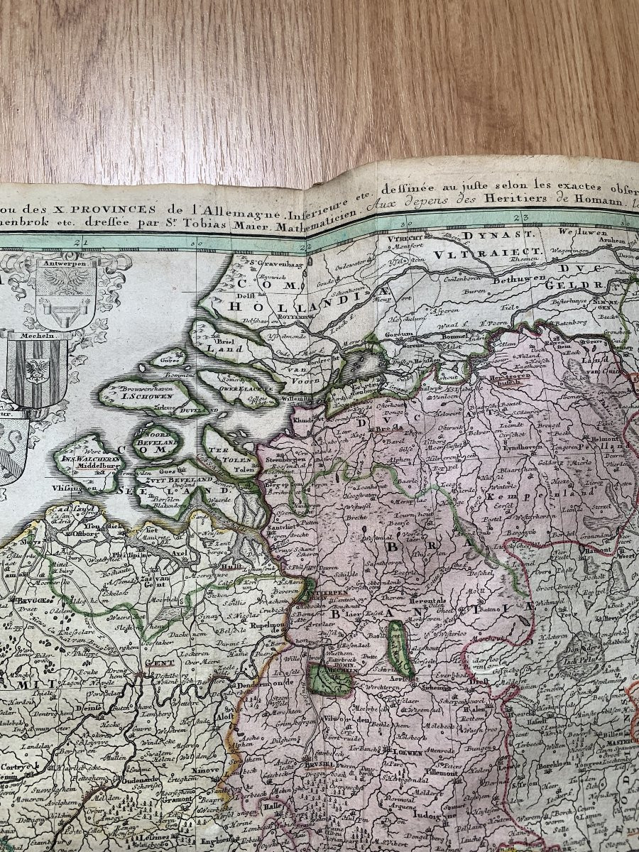 Antique Map Of Catholic Belgium And The 10 Provinces, 1747 By Tobias Maier-photo-4