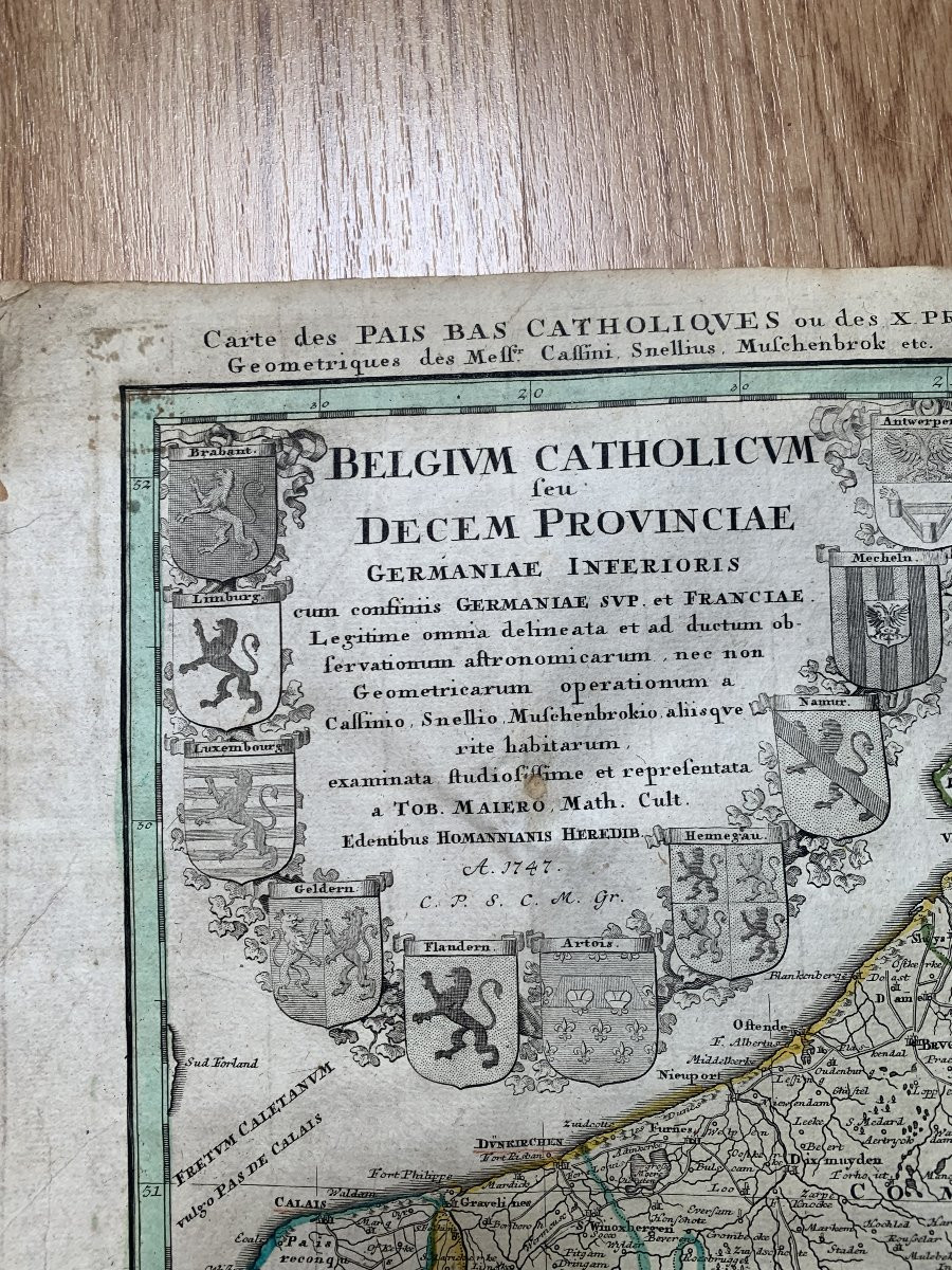 Antique Map Of Catholic Belgium And The 10 Provinces, 1747 By Tobias Maier-photo-5