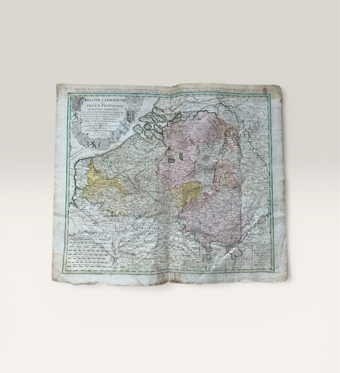 Antique Map Of Catholic Belgium And The 10 Provinces, 1747 By Tobias Maier
