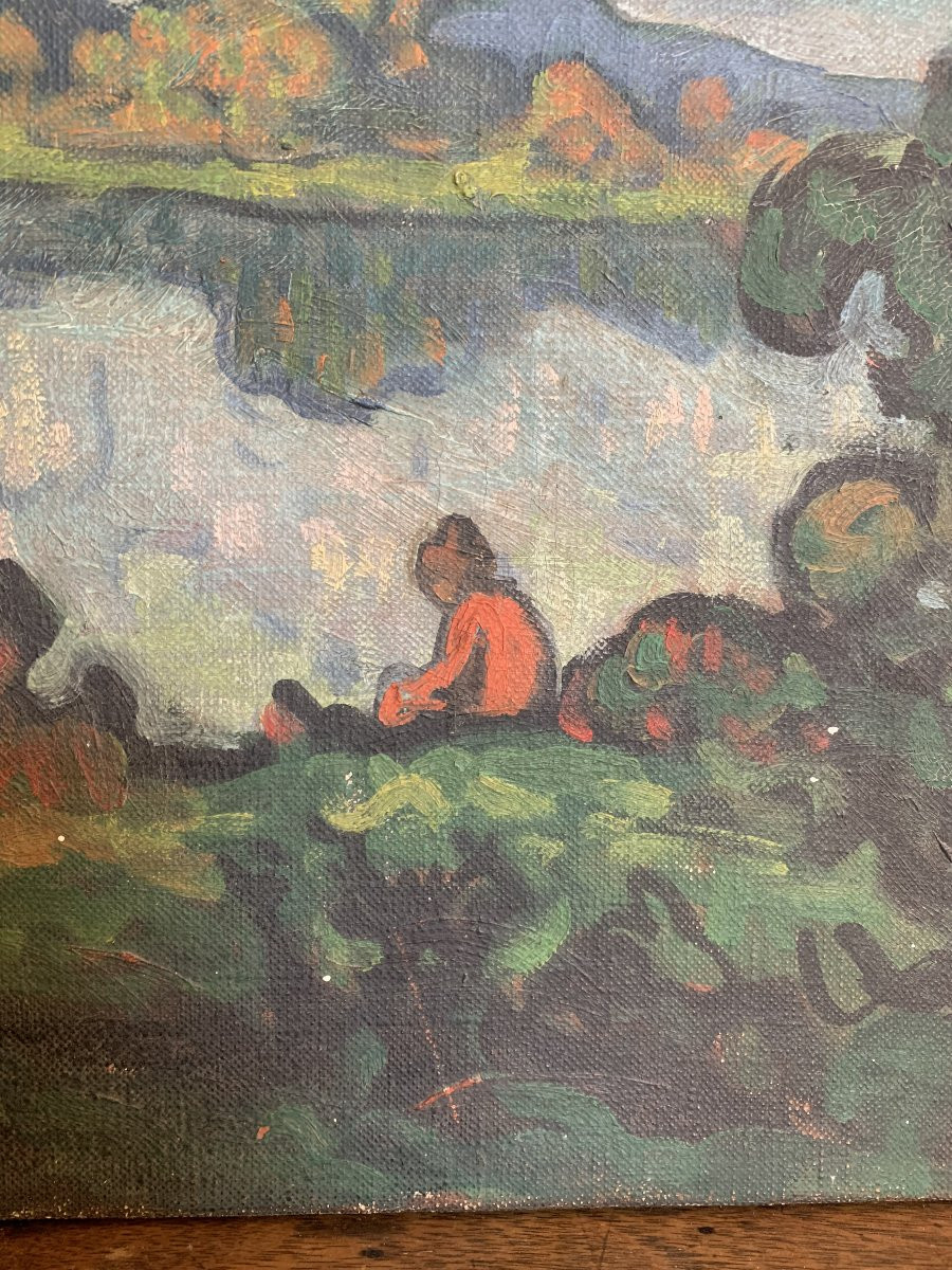 Maurice Chabas (1862-1947) Oil On Canvas-photo-2