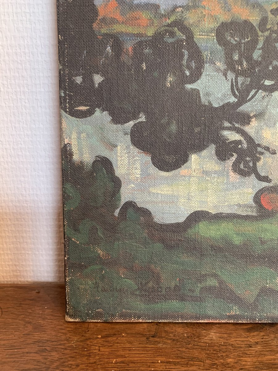 Maurice Chabas (1862-1947) Oil On Canvas-photo-3