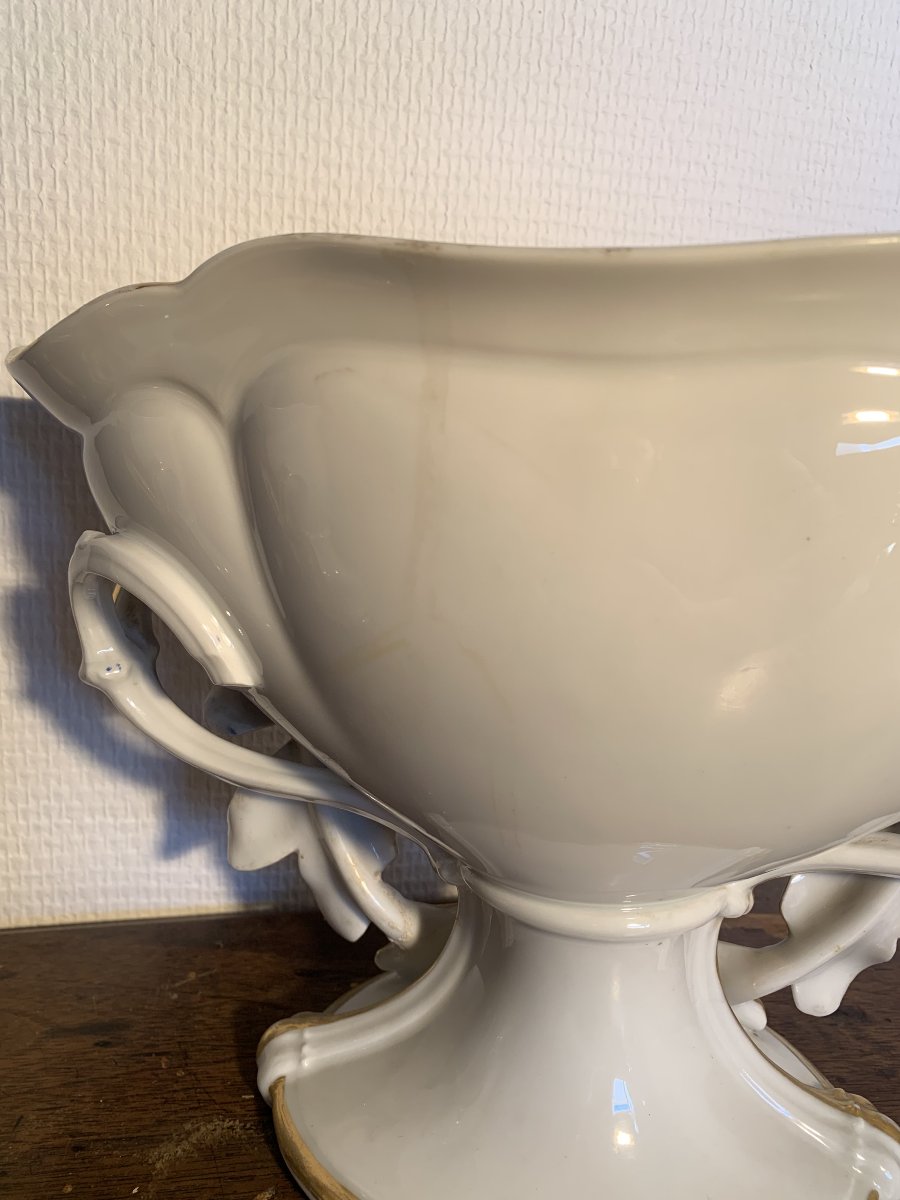 Paire Vase de Mariés Porcelaine Paris Napoléon III Floral-photo-3